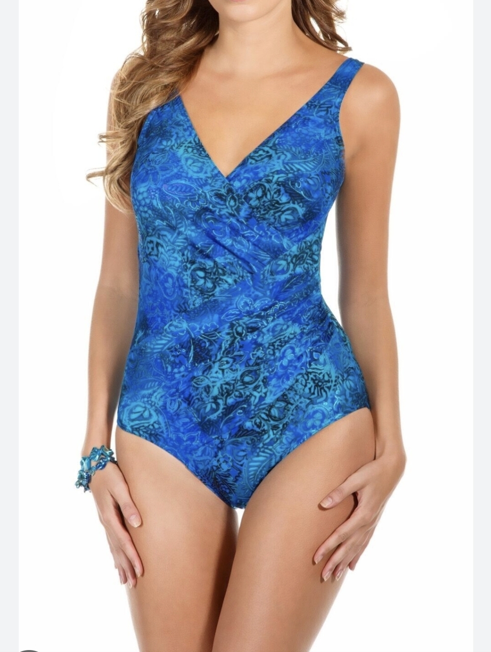 Miraclesuit Blue Printed One-Piece Swimsuit